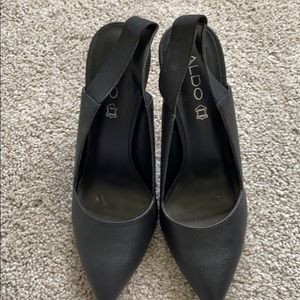 ALDO black sling back heels